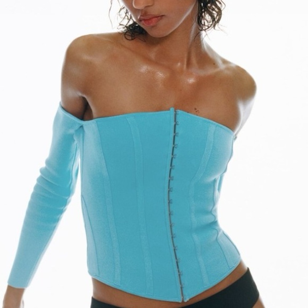 Zara Bright Turquoise Corset Top